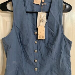 Good Luck Gem Blue Sleeveless top